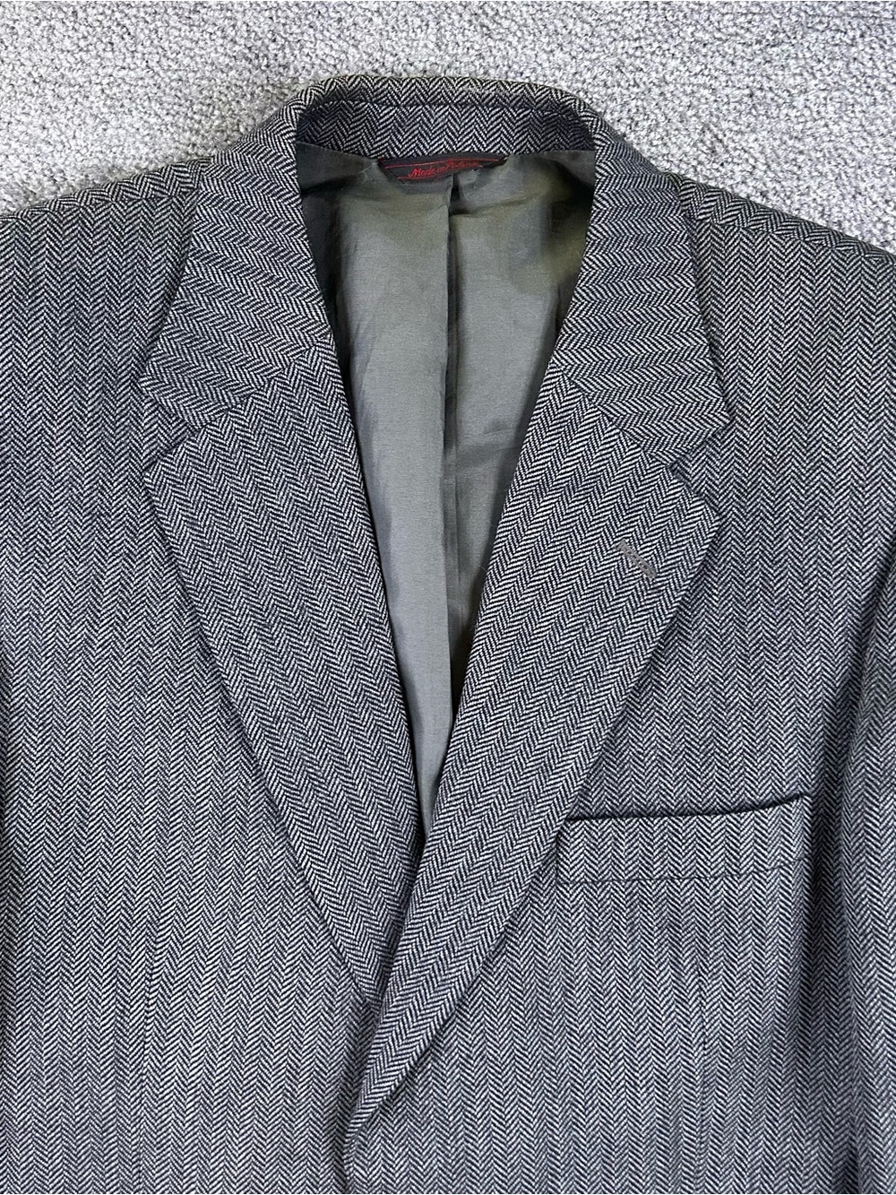 Etienne Aigner Lambswool Wool Sport Coat Suit Jacket Blazer 38 Reg Herringbone